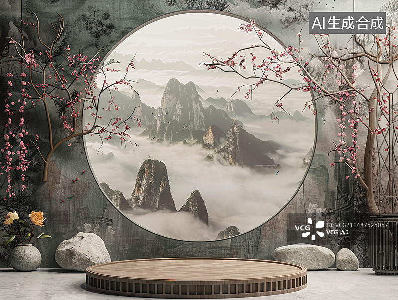 【AI数字艺术】中国风国潮风电商产品图片素材