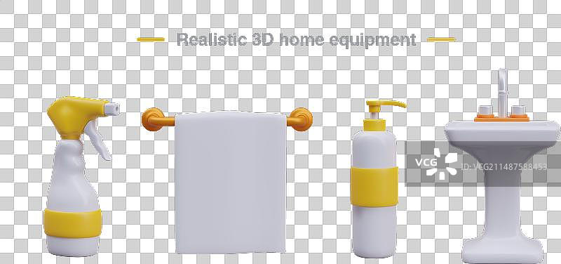 逼真的清洁卫生设备图片素材