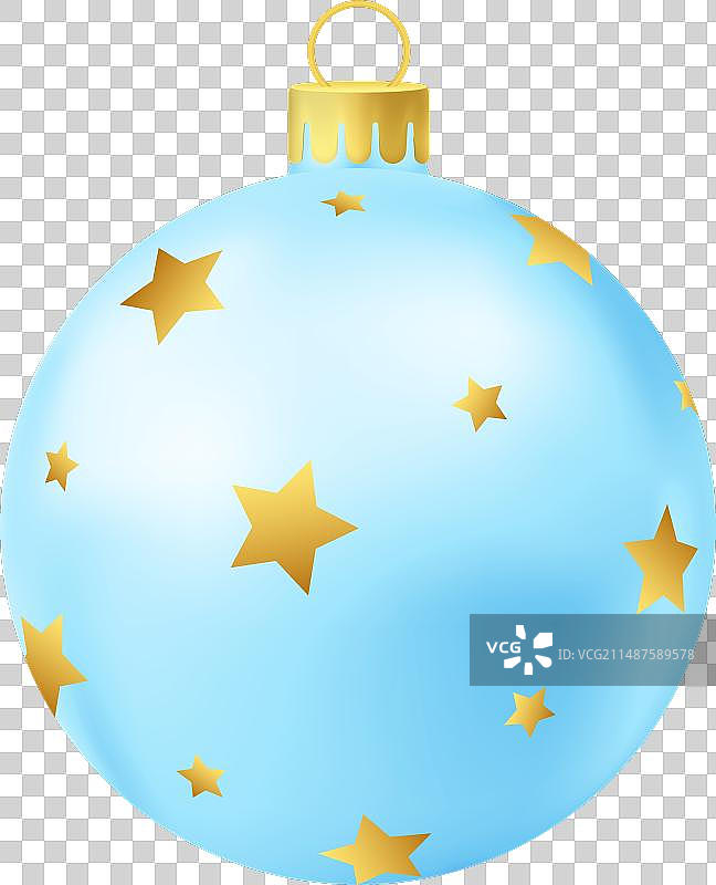 金色五角星蓝色圣诞树球图片素材