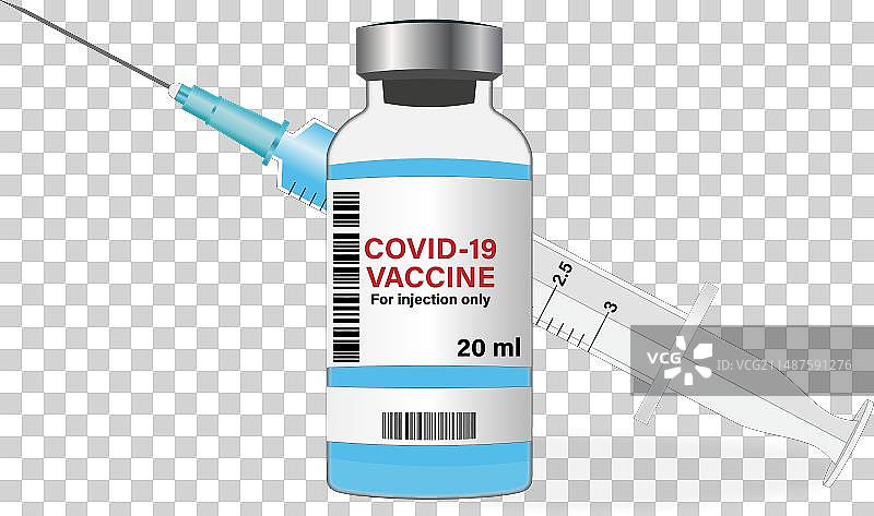 新冠疫苗安瓿和注射器图片素材