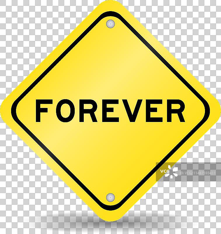 黄色文字交通标志图片素材