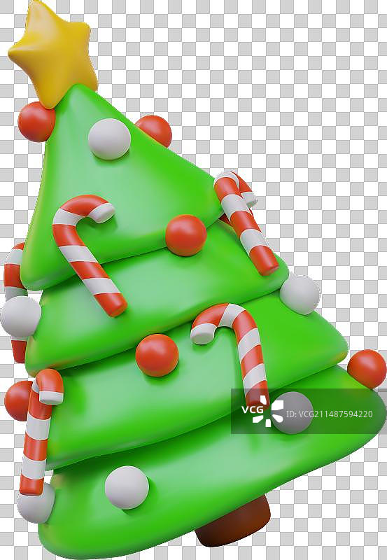 卡通风格的玩具圣诞树图片素材