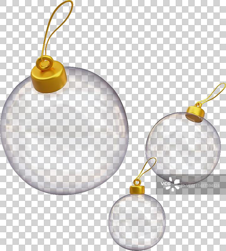 不同样式的玻璃圣诞球合集图片素材