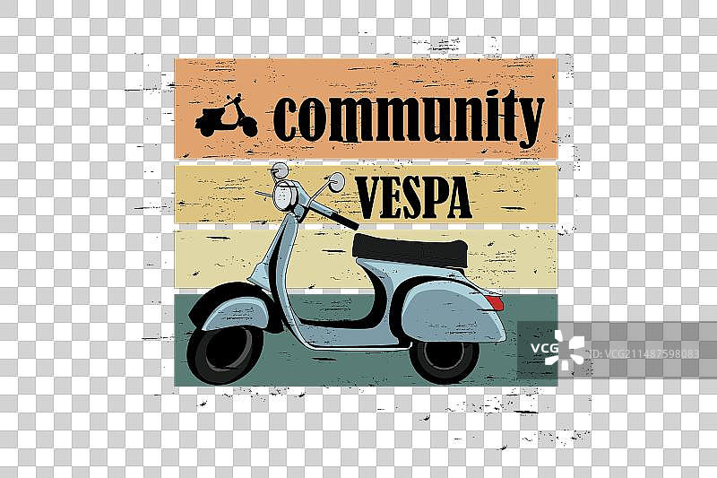 社区复古Vespa风景设计图片素材