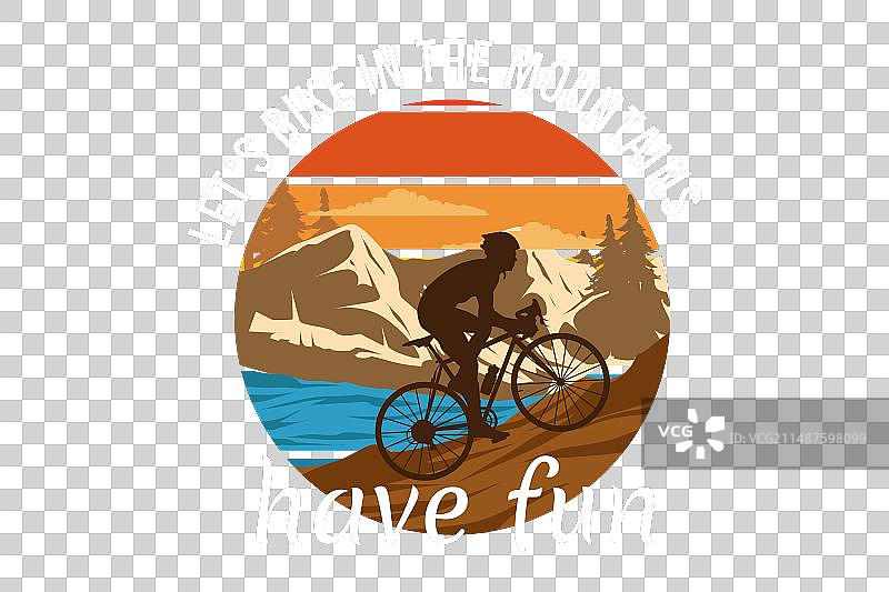 在山里骑自行车，享受复古乐趣图片素材