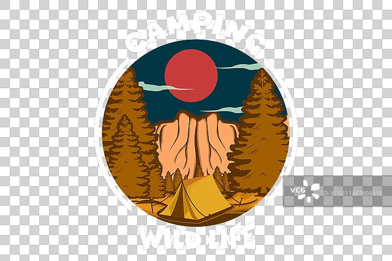 山中露营野外生活设计图片素材