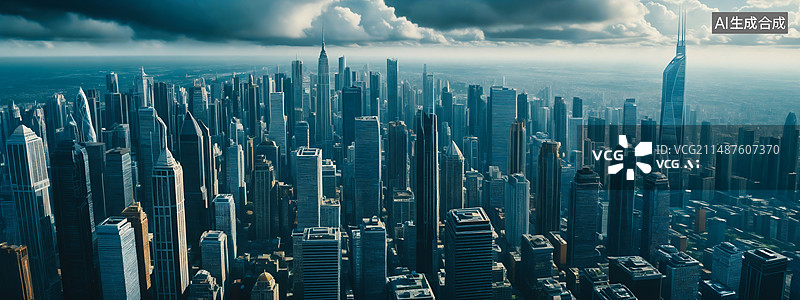 【AI数字艺术】现代城市全景图图片素材