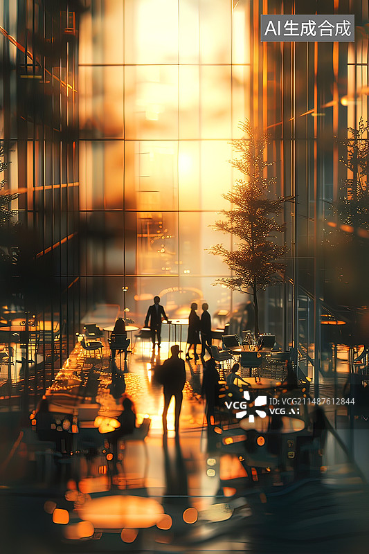 【AI数字艺术】商务会议微缩景观图片素材