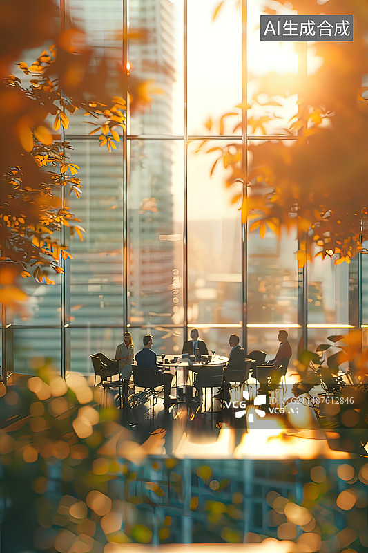 【AI数字艺术】商务会议微缩景观图片素材
