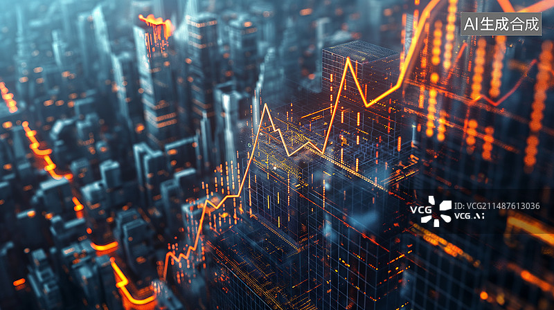 【AI数字艺术】新质生产力，曲线图，国内生产总值，GDP，背景图，线图，经济，金融背景图，背景图图片素材