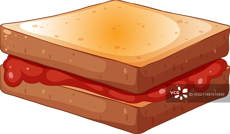 经典PBJ三明治图片素材