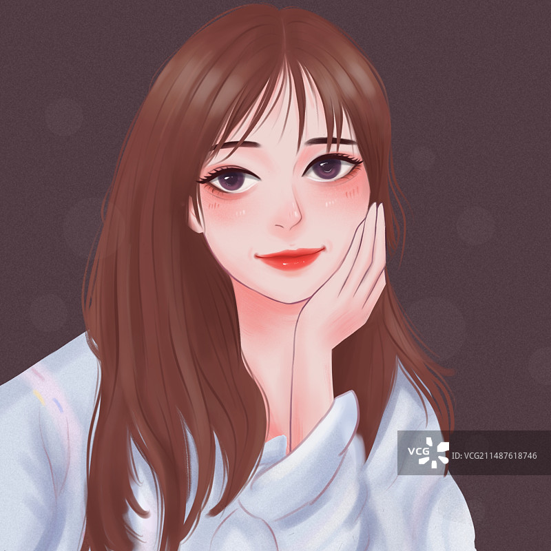 女生半身头像图片素材