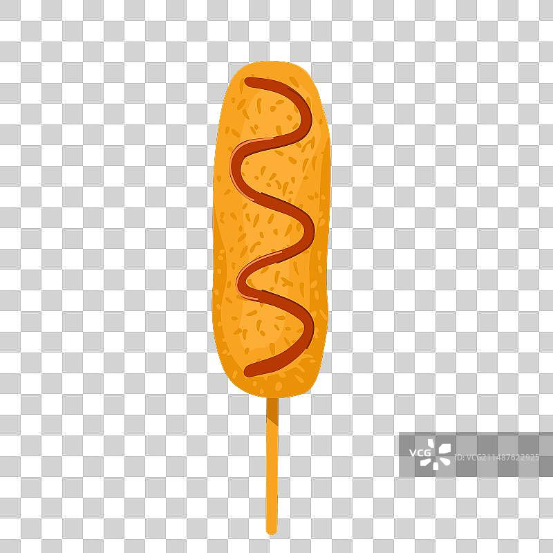 韩式街头小吃热狗可爱彩色图标图片素材