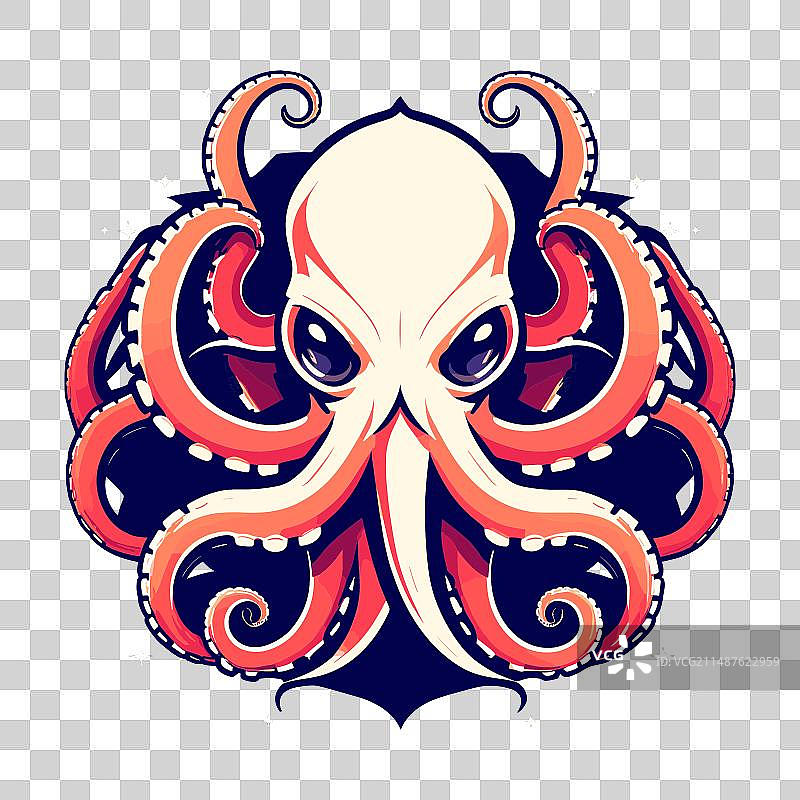 橙色章鱼服装艺术图案图片素材
