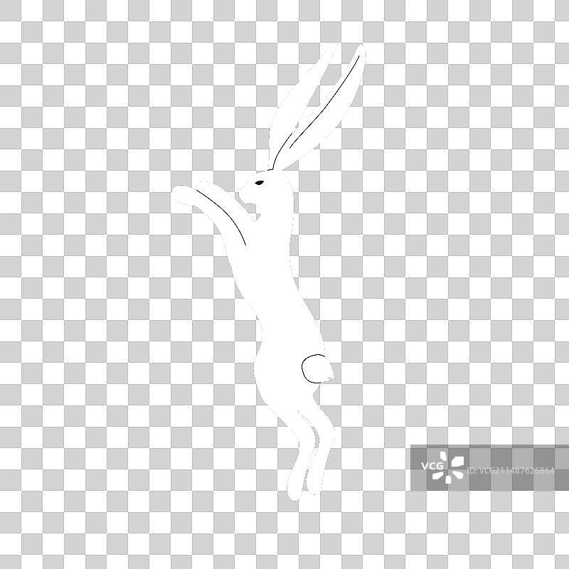 黑白手绘复活节麻胶版画图片素材