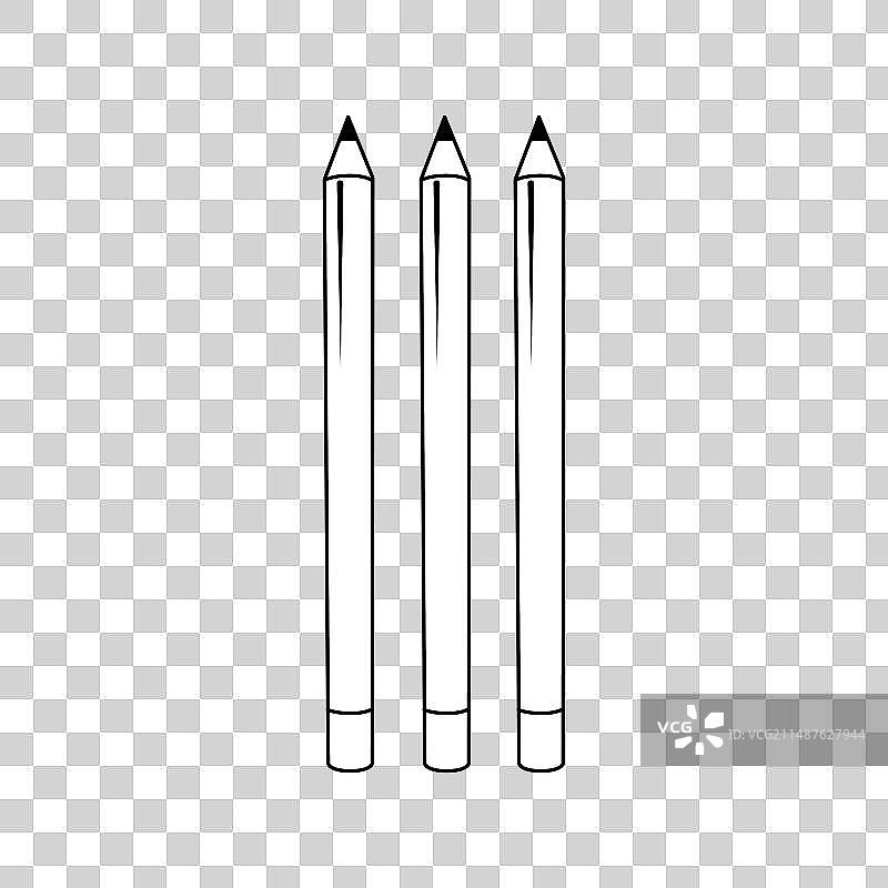 黑白轮廓唇线笔和眼线笔图片素材
