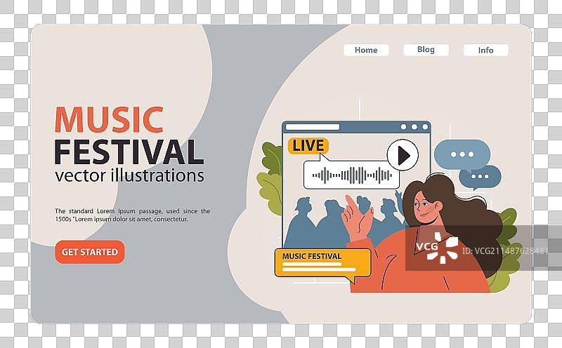 参与现场音乐节的年轻女人图片素材