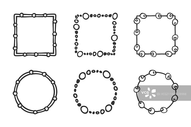 手绘涂鸦风格边框集合图片素材