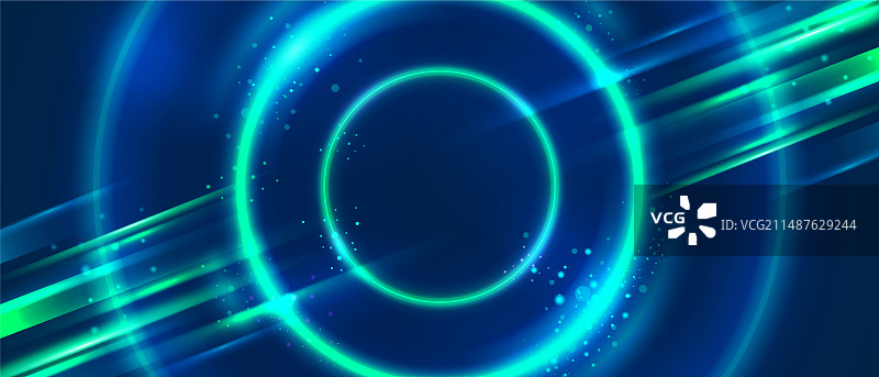 绿色霓虹灯能量环背景图片素材