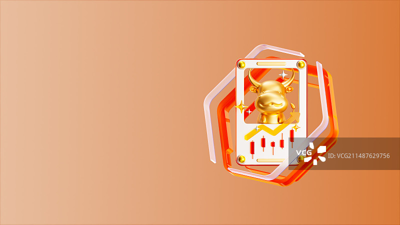 3D渲染金融证券牛市概念插图图片素材