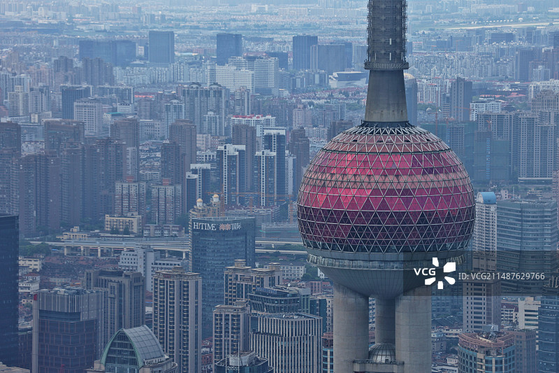上海东方明珠、浦西风景图片素材