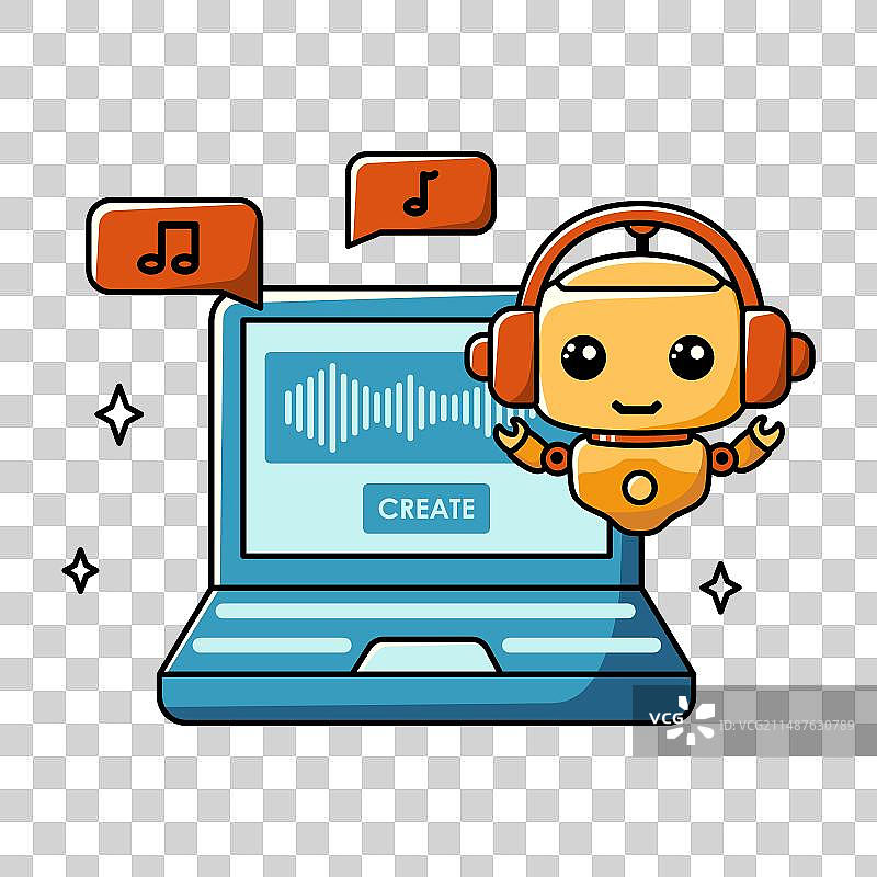 使用AI生成音乐的聊天机器人助手图片素材