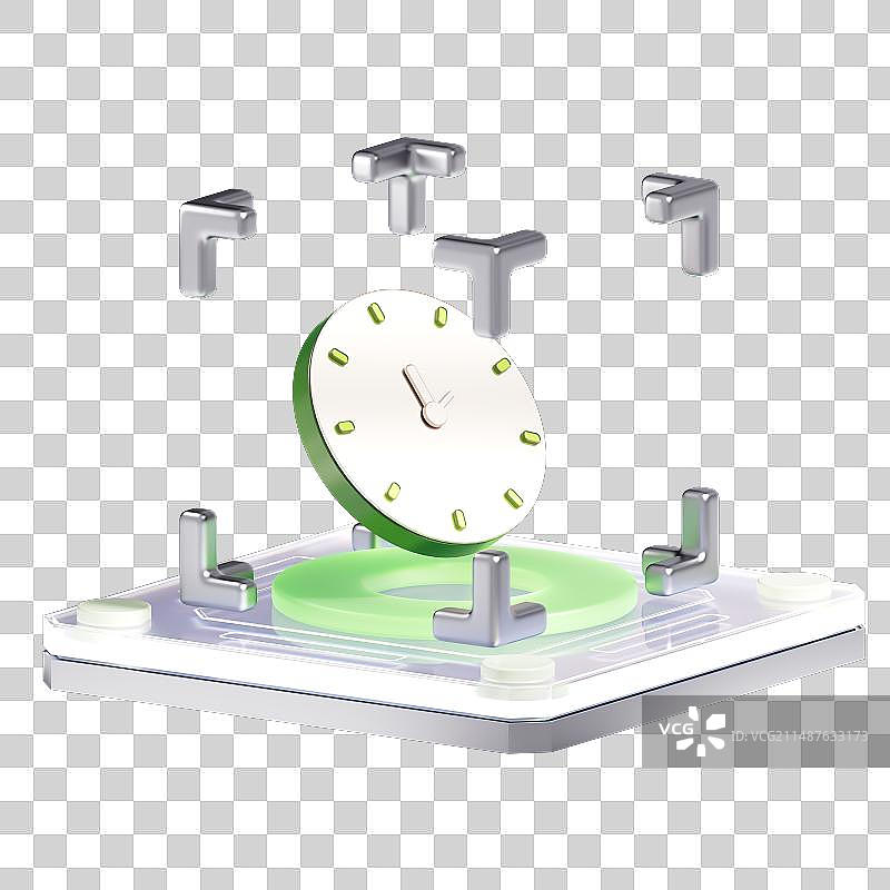 3D渲染时钟图标元素图片素材