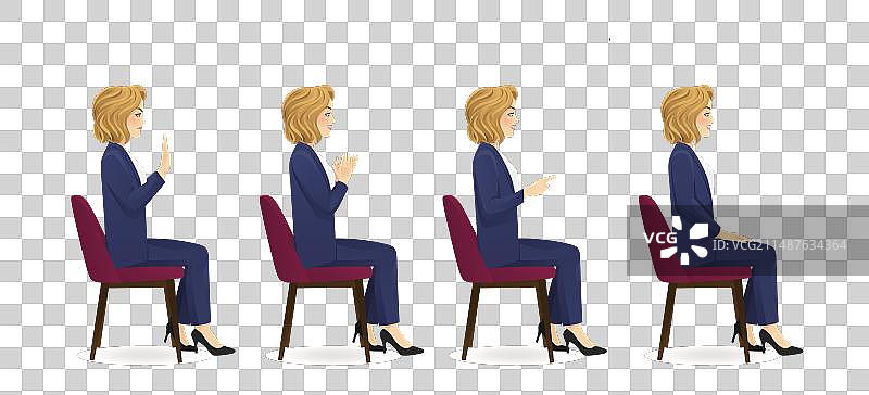 女商人侧视图图片素材