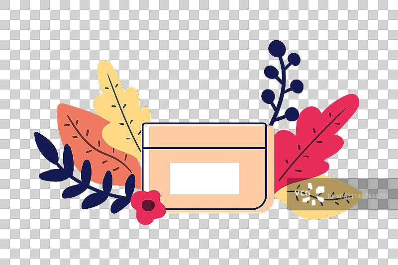 化妆品扁平图标抽象瓶或罐图片素材