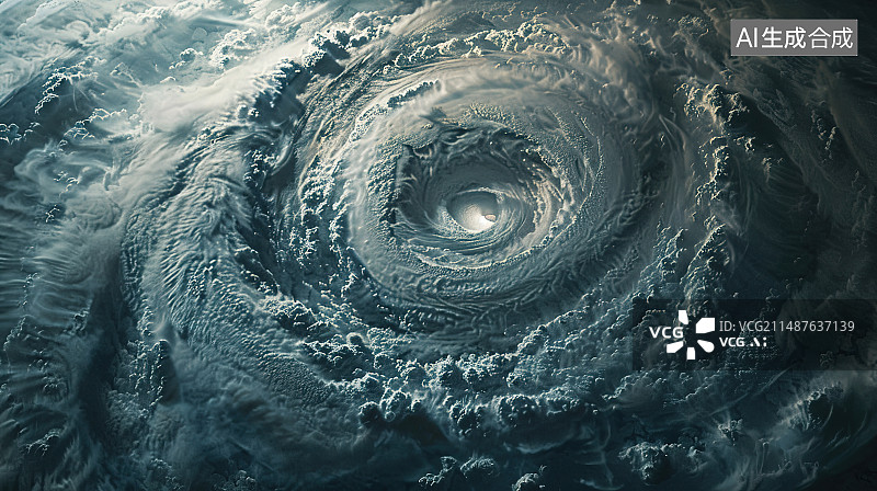 【AI数字艺术】台风眼和风暴眼特写图片素材