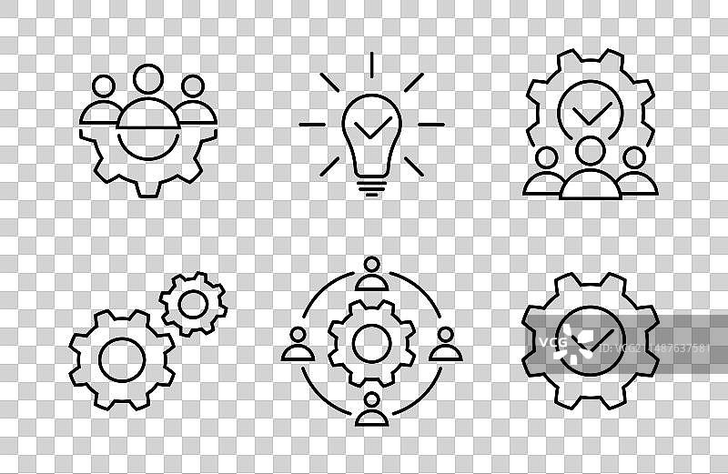 领导力创意过程头脑风暴图标图片素材