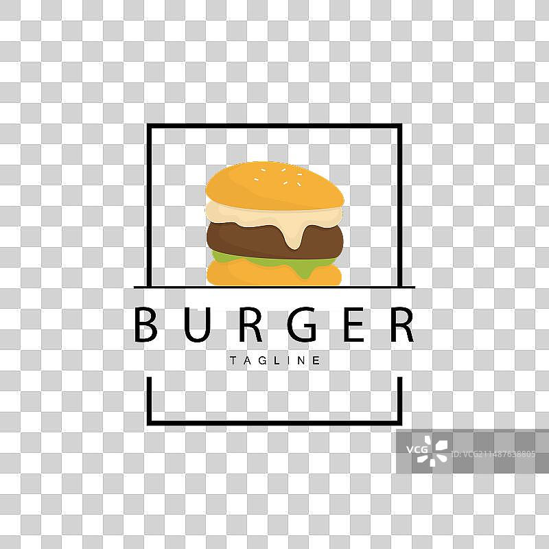 汉堡Logo面包肉类和蔬菜快餐图片素材