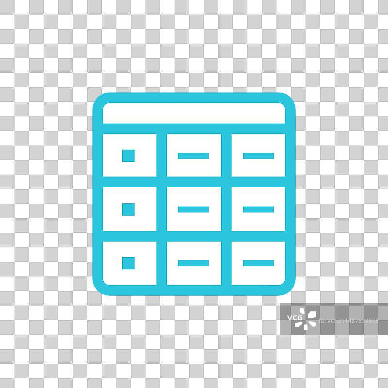 蓝色图标集中的单元格数据表图标图片素材