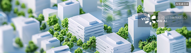【AI数字艺术】城市现代建筑的低角度透视图片素材