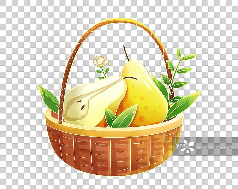 梨水果篮惊蛰春天元素图片素材