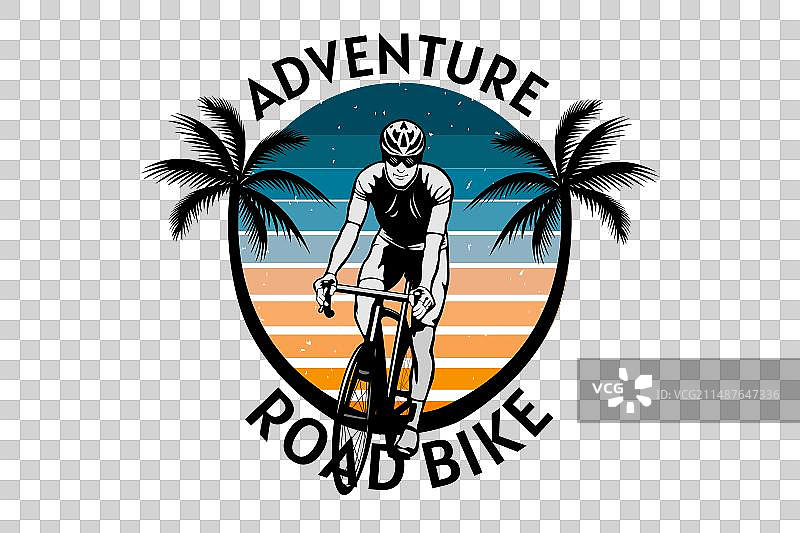 复古探险公路自行车景观设计图片素材