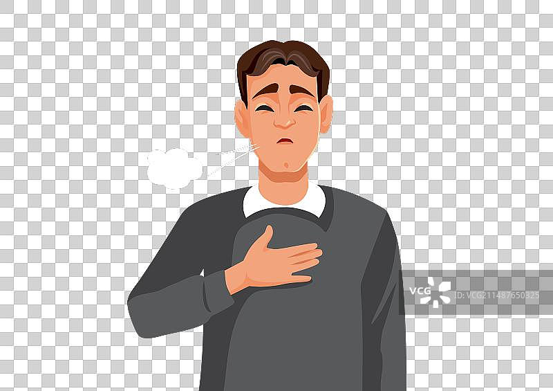 男人患有呼吸道疾病图片素材