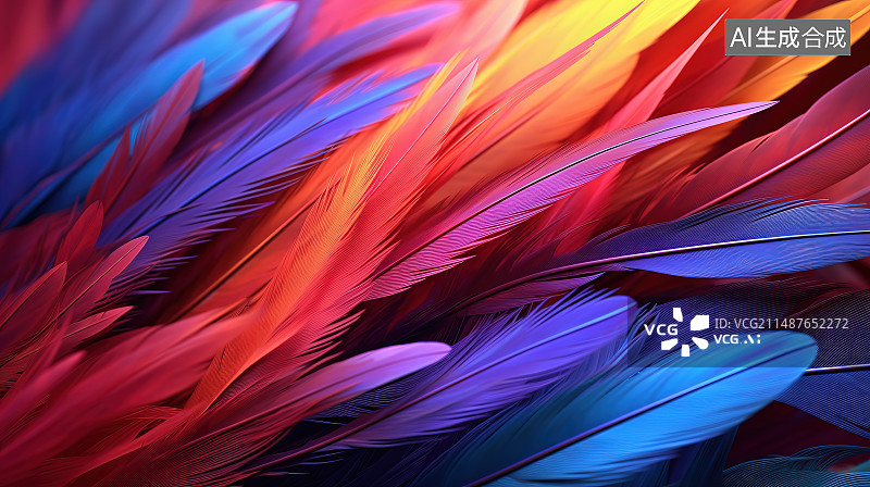 【AI数字艺术】羽毛的全帧拍摄图片素材