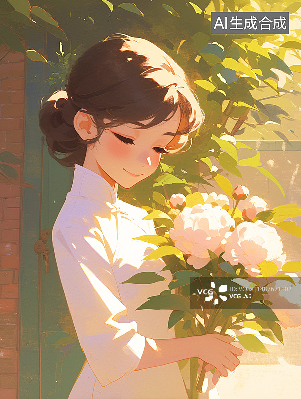 【AI数字艺术】中式传统穿旗袍的女生三八妇女节母亲节图片素材