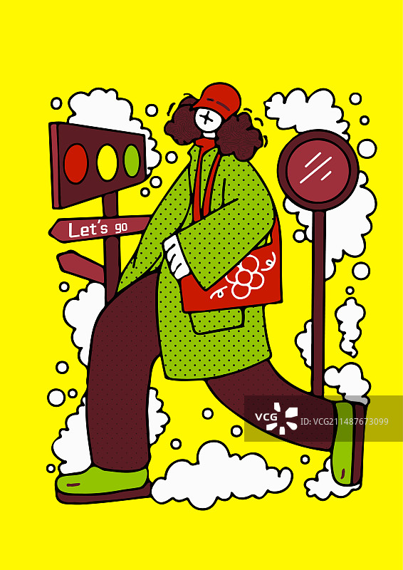 城市交通红路灯图片素材