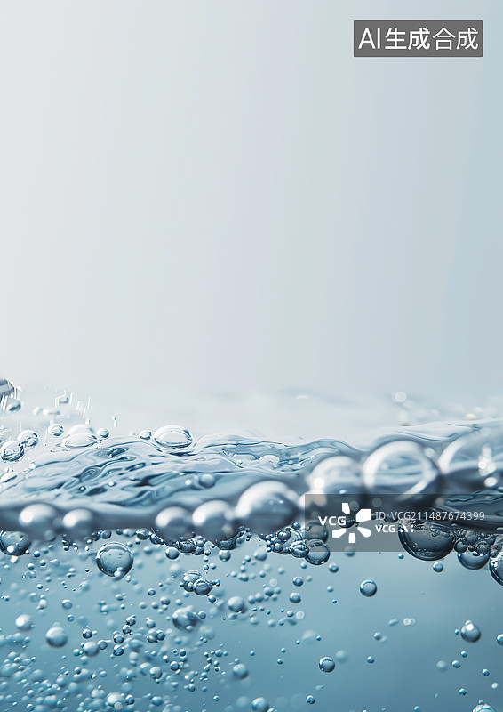 【AI数字艺术】白色背景下水滴的特写镜头图片素材