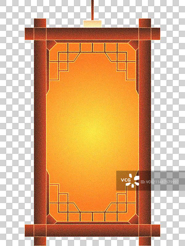 手提灯笼宫灯，木制竹制古代物件，中国风古风插画图片素材