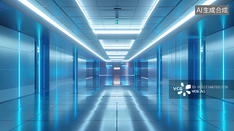 【AI数字艺术】现代建筑内部电梯间图片素材