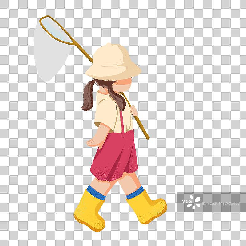 捉蝴蝶图片素材