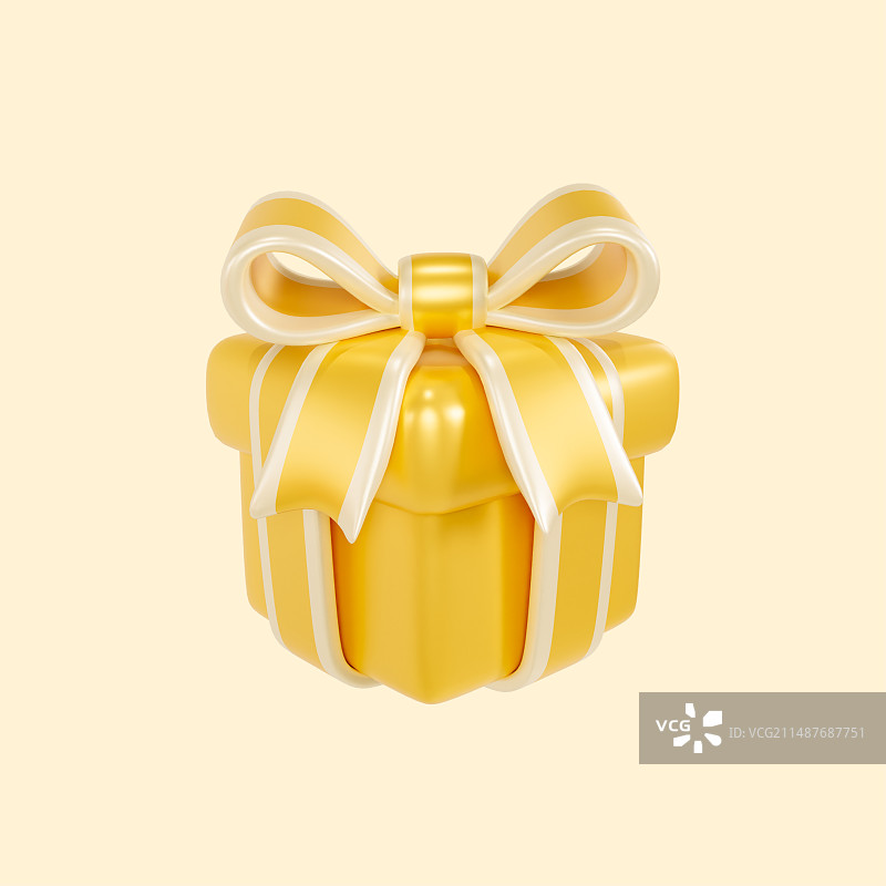 3D渲染可爱的绑着蝴蝶结的礼盒购物电商元素插画图片素材