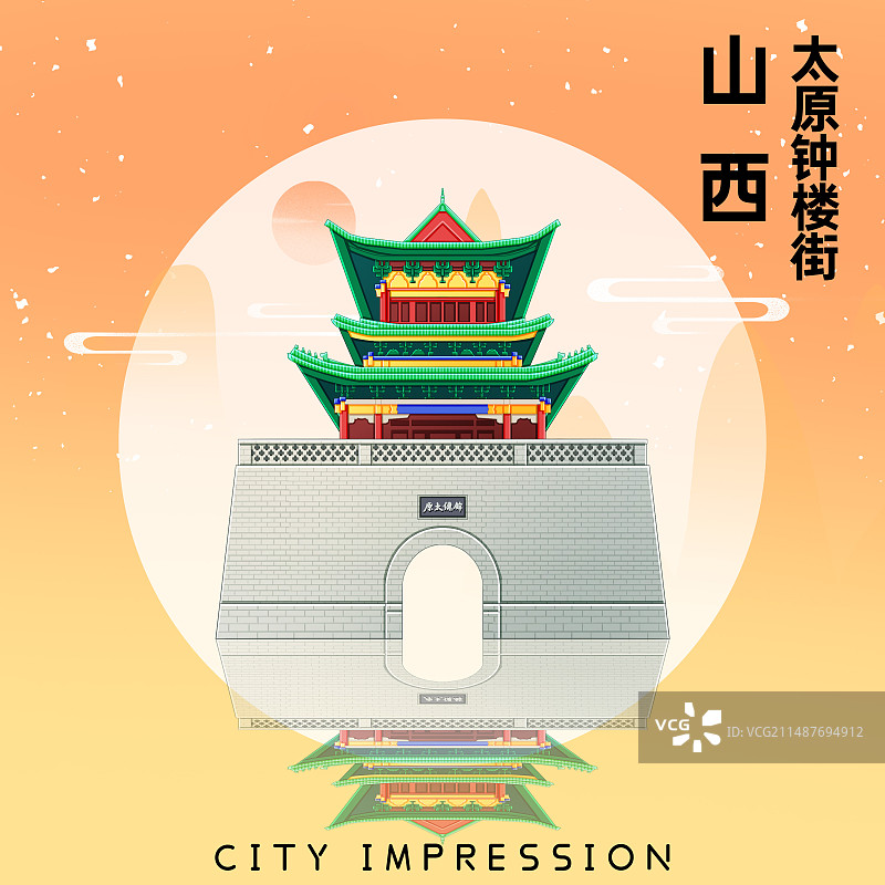 山西太原钟楼街图片素材