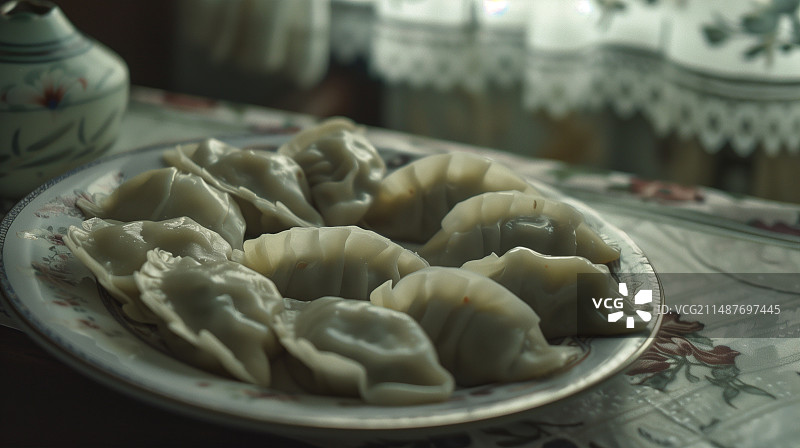 一盘饺子图片素材