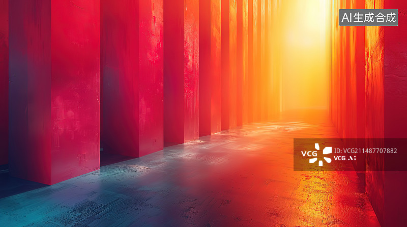 【AI数字艺术】夕阳下的城市图片素材