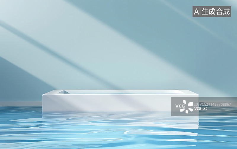 【AI数字艺术】游泳池里的空杯子图片素材
