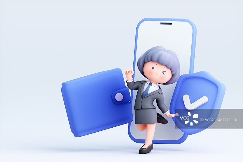 3D渲染的可爱的卡通人物图片素材